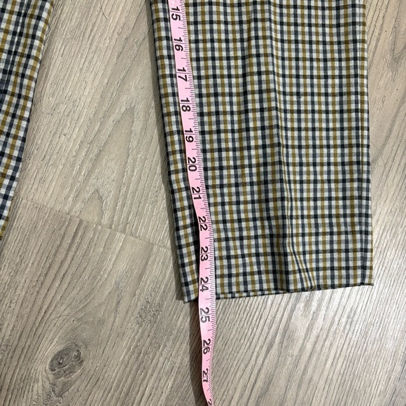 Massimo Dutti 100% Wool Trousers Womens Sz 2 Check Black Yellow White Preppy - Picture 5 of 14